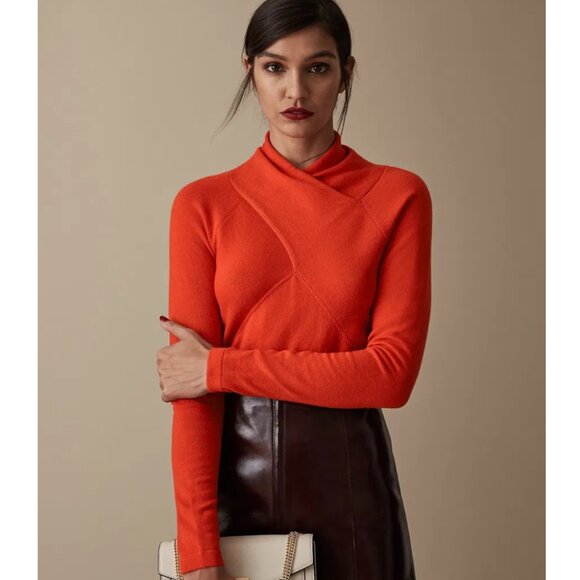 Reiss Torah Wool Blend Twist Neck Sweater - Picture 1 of 13